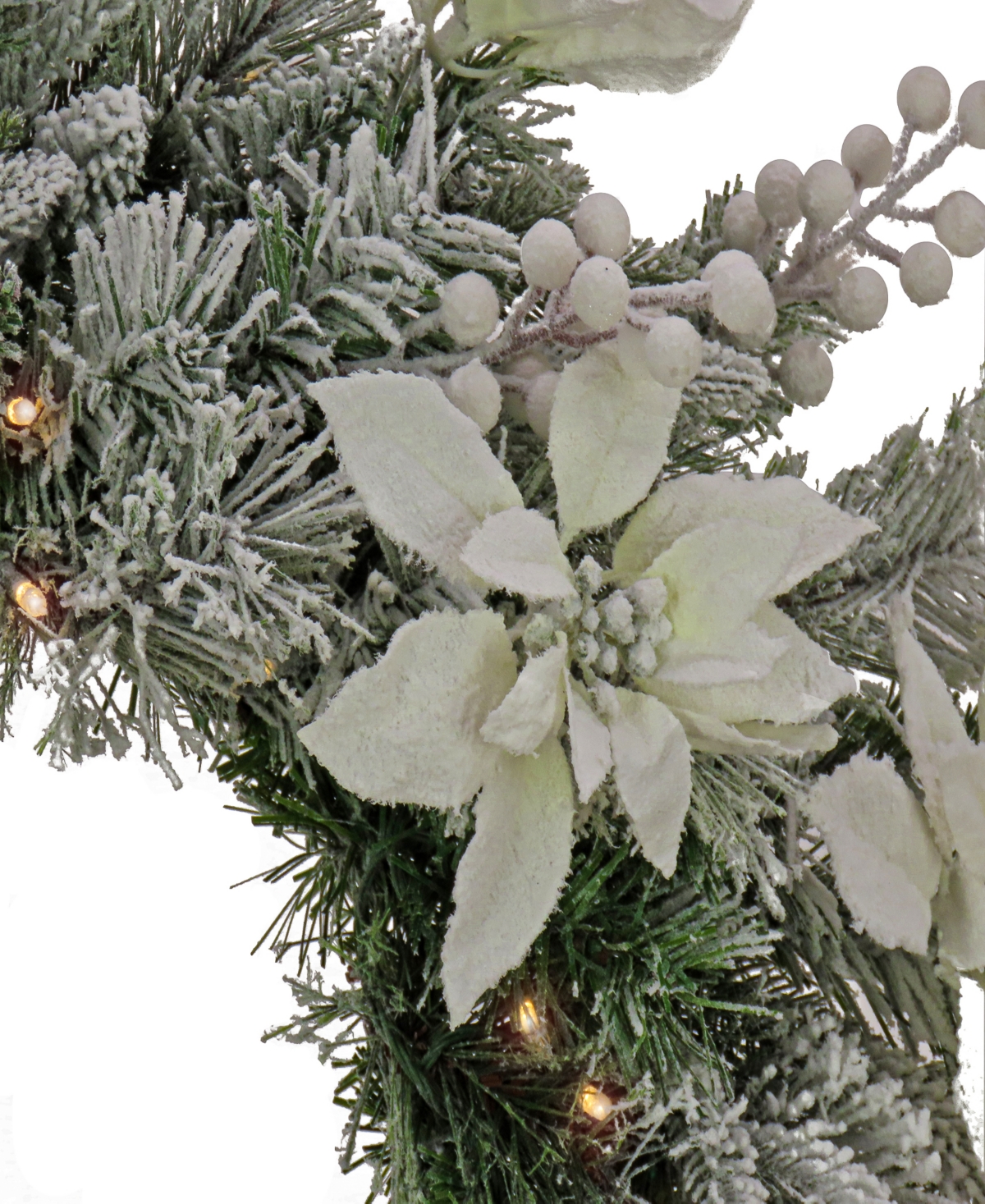 National Tree Company Frosted Colonial Wreath with Led Lights