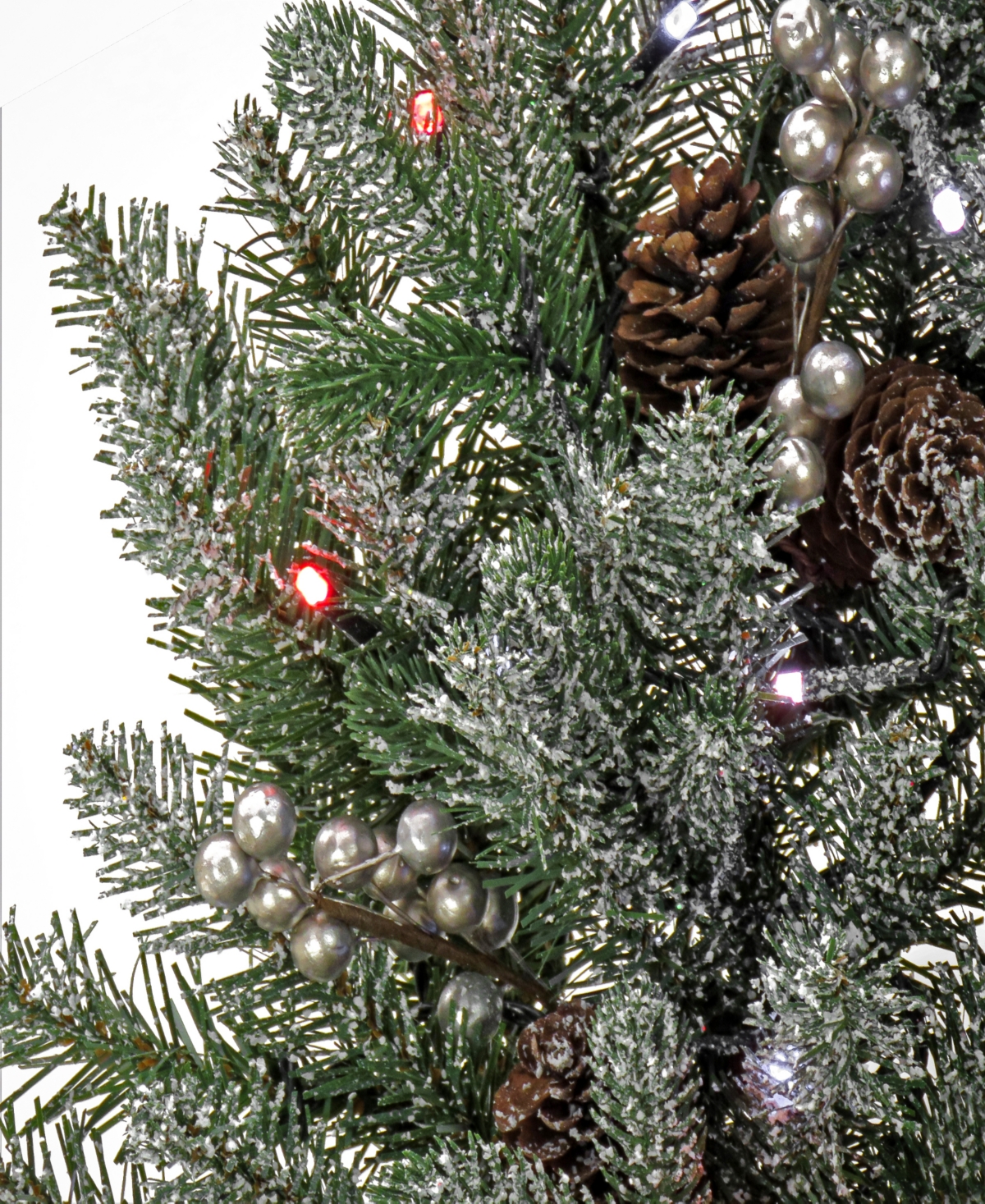 National Tree Company Snowy Morgan Spruce Wreath with Twinkly Led Lights