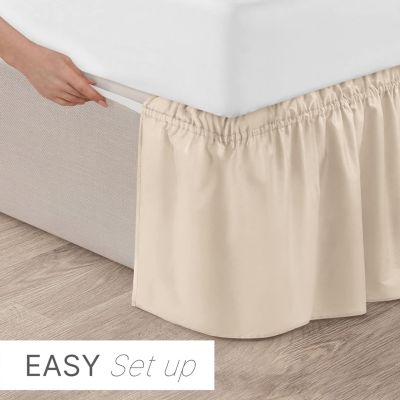 Ruffled Elastic Wrap Around Bedskirt 12 Inch Drop - Full
