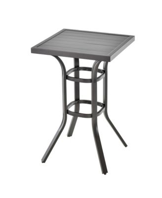 24'' Patio Bar Height Table with Aluminum Tabletop&Adjustable Footpads Balcony