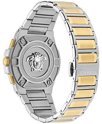 Versace Men\'s Swiss Chronograph Stainless Steel 45mm Watch Greca - Two-Tone Macy\'s Bracelet Extreme