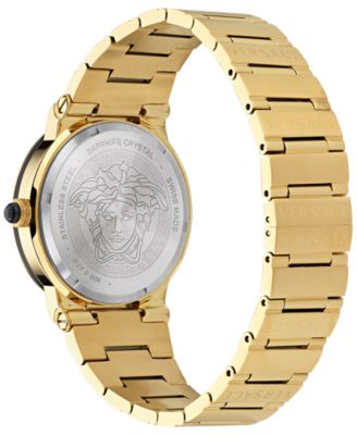 Women's Swiss Greca Logo Gold Ion Plated Stainless Steel Bracelet Watch 38mm