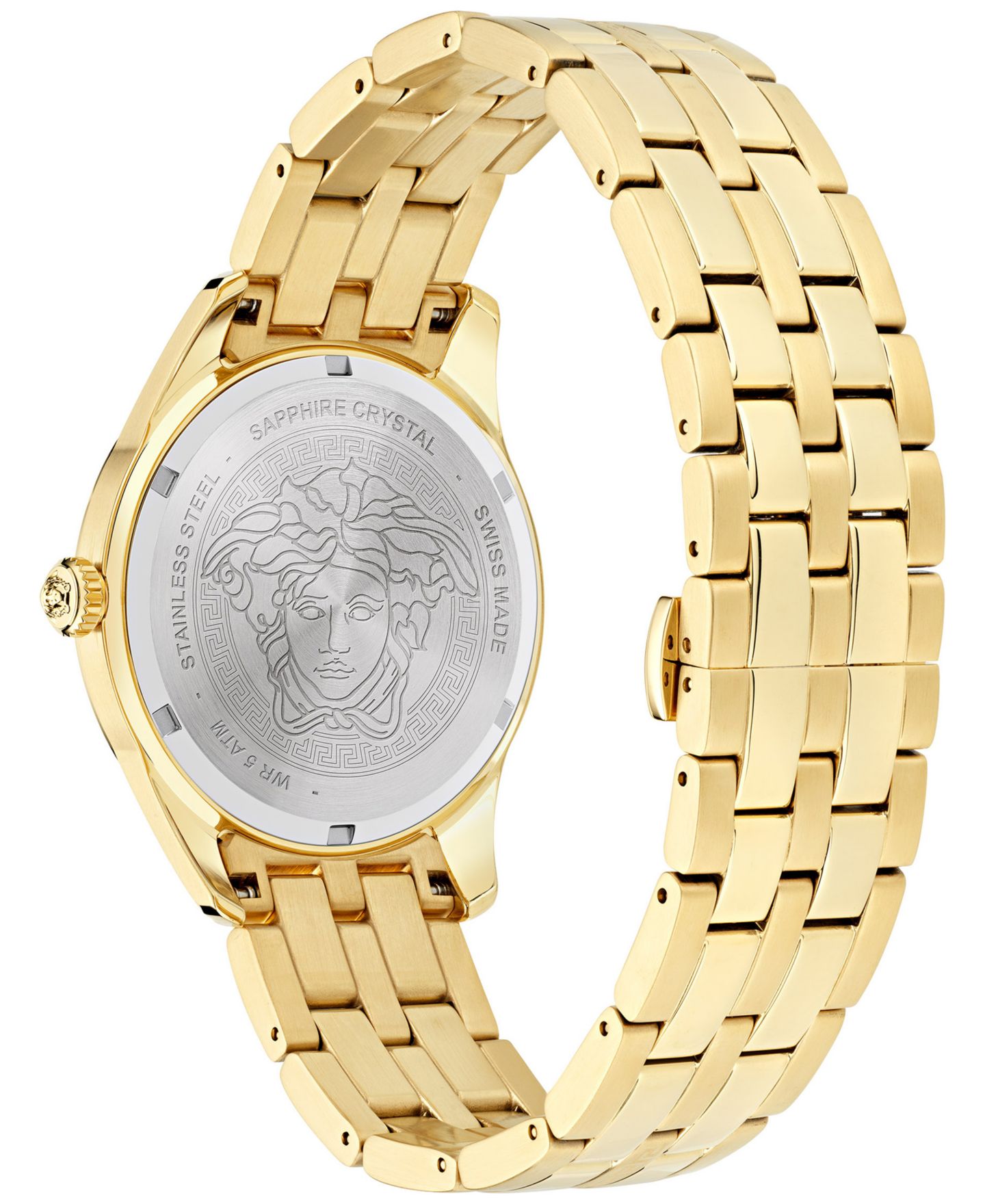 Мужские часы Versace Swiss Greca Time GMT Gold Ion Plated Stainless Steel Bracelet Watch 41mm — фото 3
