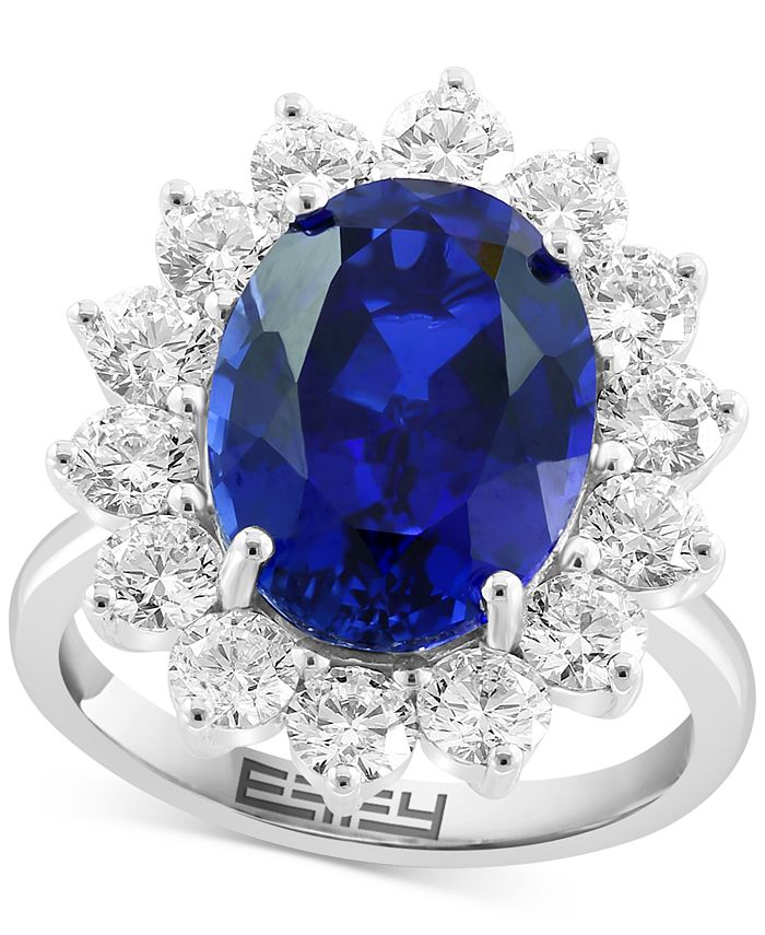 EFFY Collection EFFY® Lab Grown Sapphire (61/5 ct.t.w.) & Lab Grown Diamond (21/20 ct. t.w