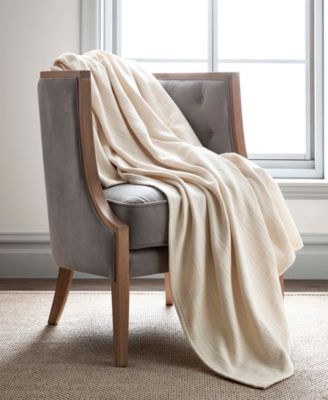 Vellux - Cotton Textured Chevron Woven King Blanket