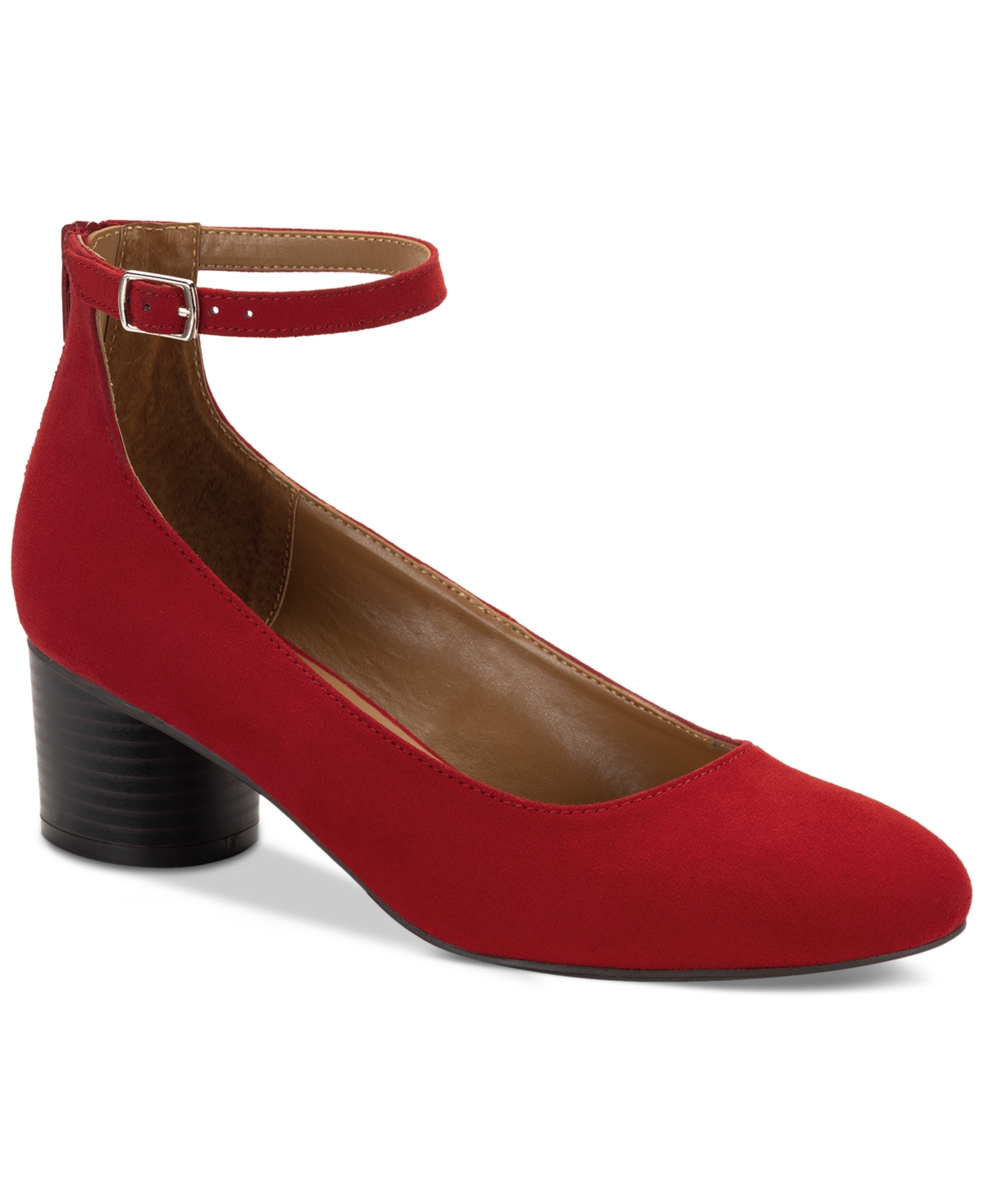 Style & Co Akiraa Ankle-strap Dress Pumps, Created For Macy's In Red