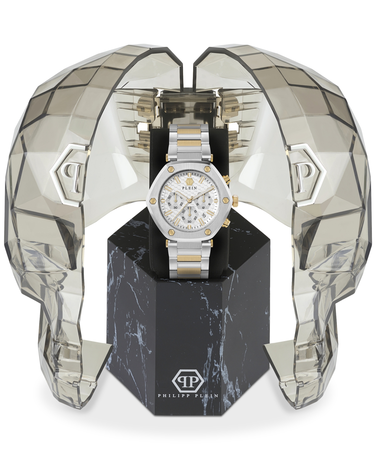 Philipp Plein The Hexagon Chrono Bracelet Watch In Two Tone