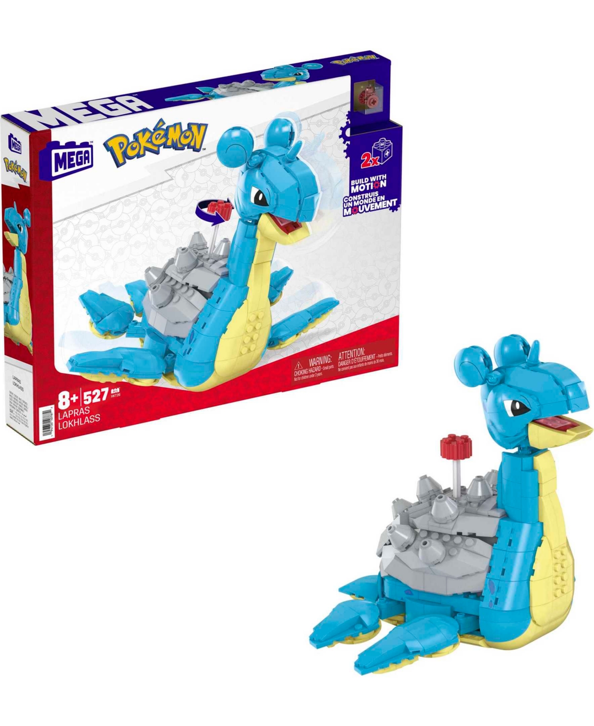 Pokémon Mega Pokemon Lapras Building Toy Kit With Action Figure (527 Pieces) For Kids In Multi-color