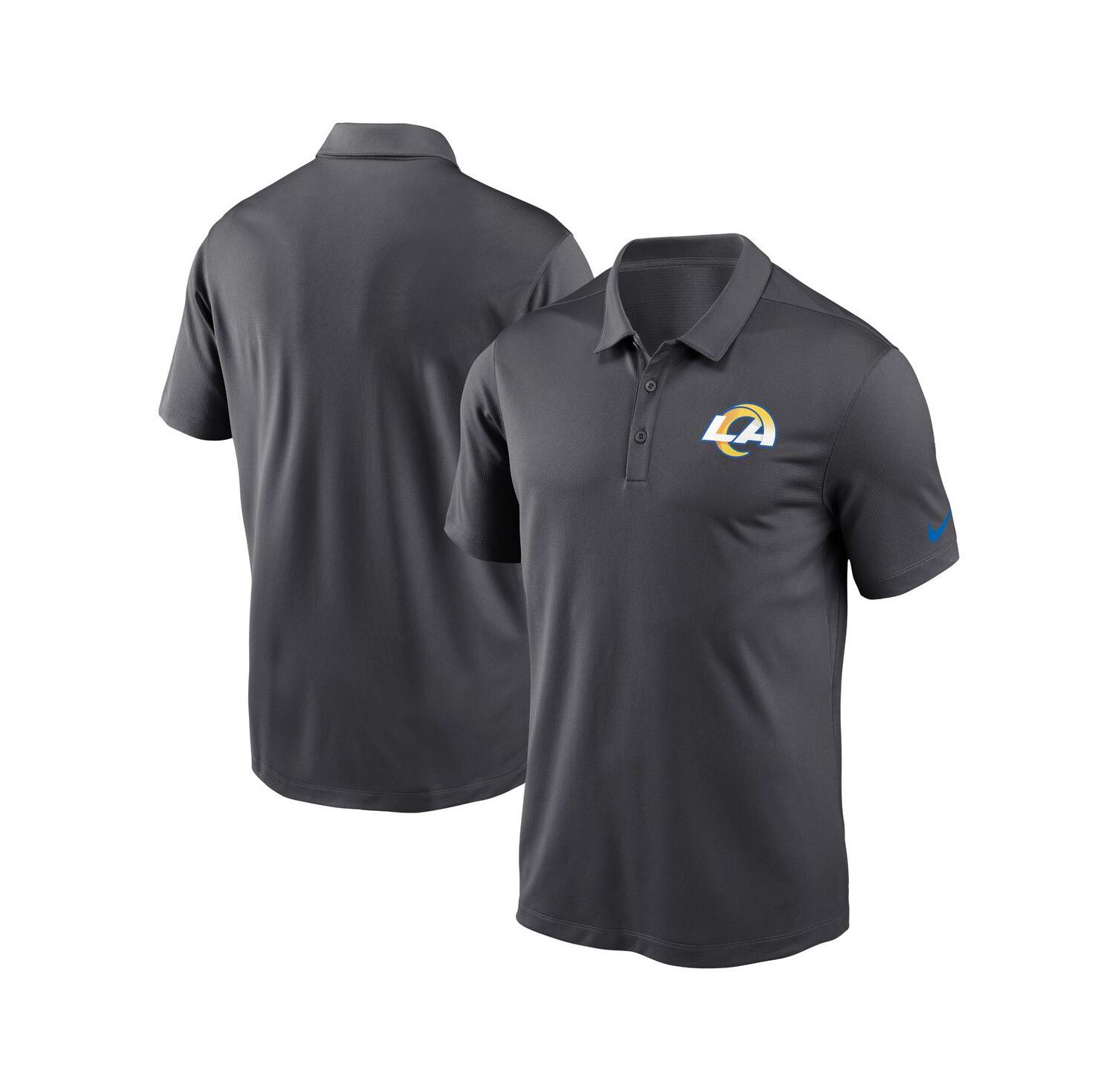 Men's Anthracite Los Angeles Rams Franchise Team Logo Performance Polo Shirt