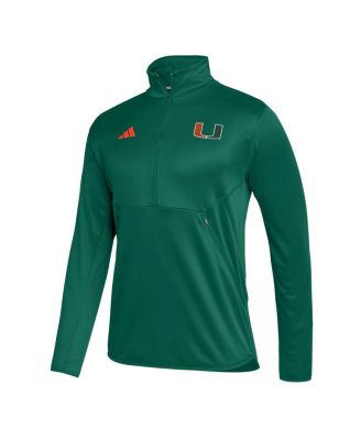 Men's Green Miami Hurricanes 2023 Sideline AEROREADY Half-Zip Top