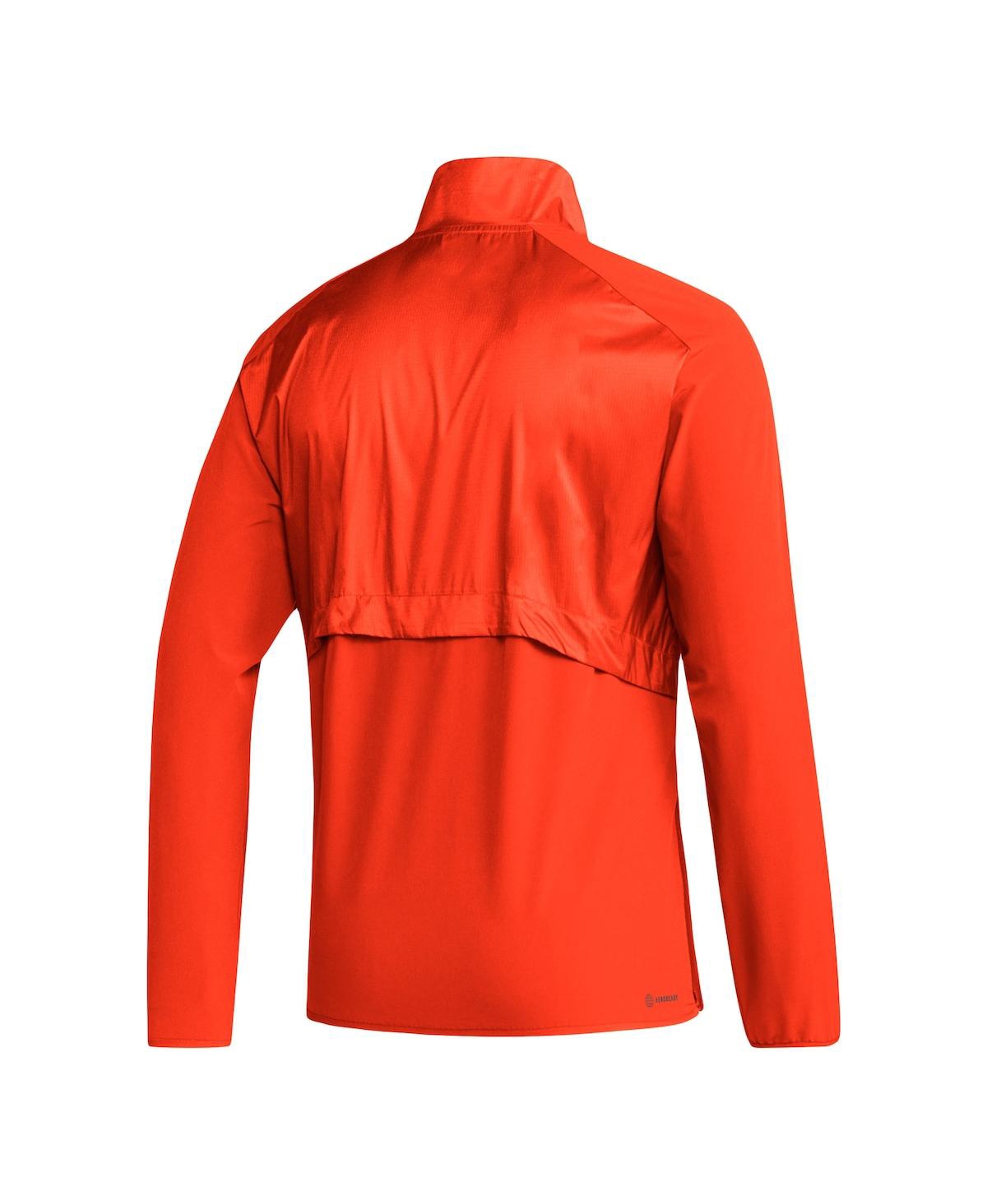 Shop Adidas Originals Men's Adidas Orange Miami Hurricanes Sideline Aeroready Raglan Sleeve Quarter-zip Jacket