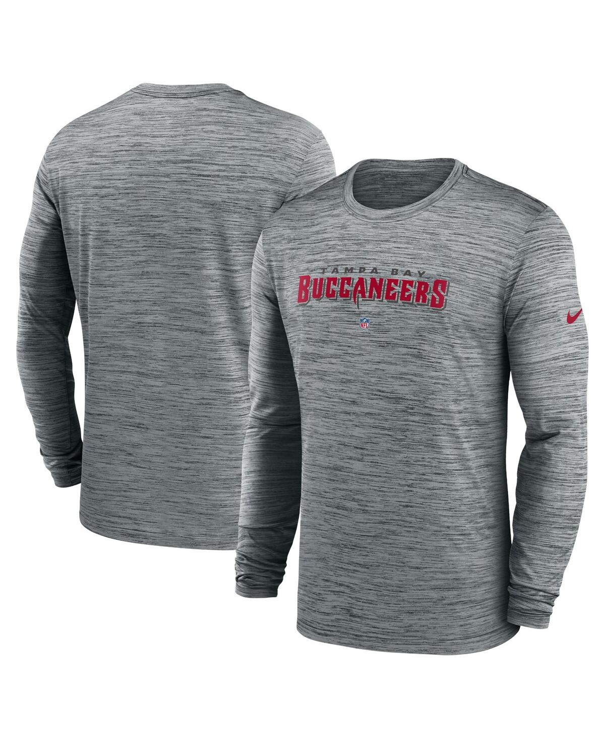 Men's NikeTampa Bay Buccaneers Sideline Team Velocity Performance Long Sleeve T-shirt - Heather Gray