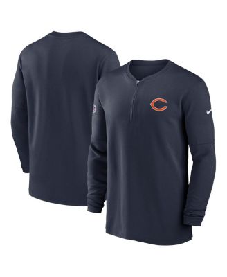 Men's Navy Chicago Bears 2023 Sideline Performance Long Sleeve Quarter-Zip Top