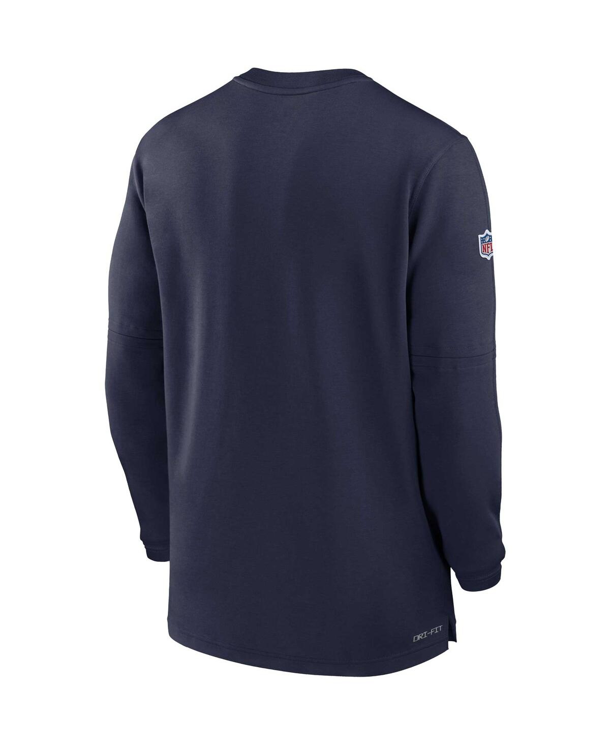 Nike Navy Tennessee Titans 2023 Sideline Performance Long Sleeve Tri-blend Quarter-zip Top In Navy