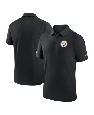 Men's Black Pittsburgh Steelers Sideline Coaches Performance Polo Shirt