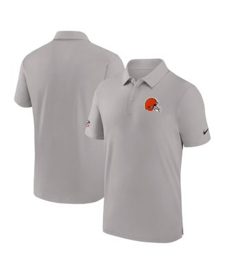 Men's Gray Cleveland Browns Sideline Coaches Performance Polo Shirt