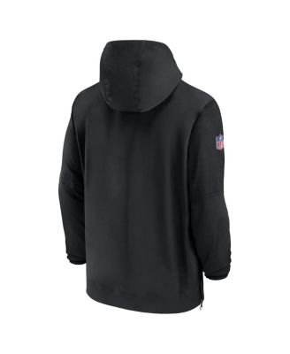 Men's Black Carolina Panthers Sideline Quarter-Zip Hoodie
