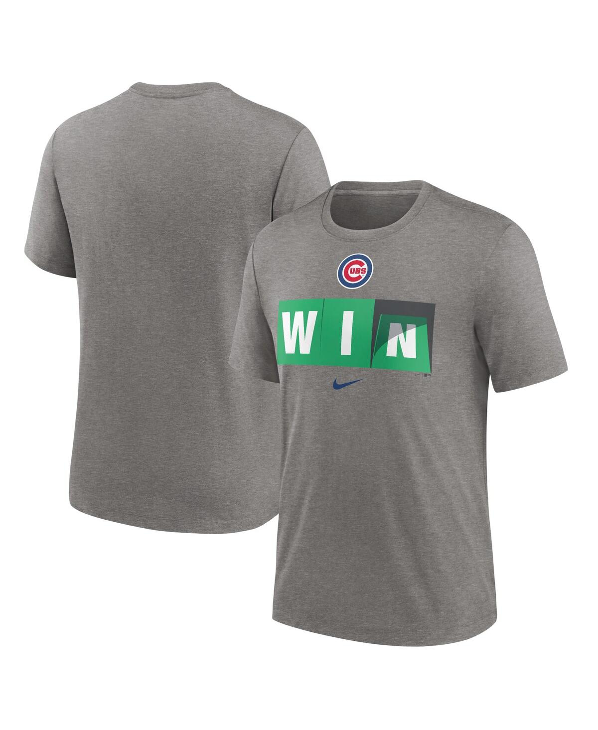 Men's NikeChicago Cubs Win Scoreboard Hometown Tri-Blend T-shirt - Gray