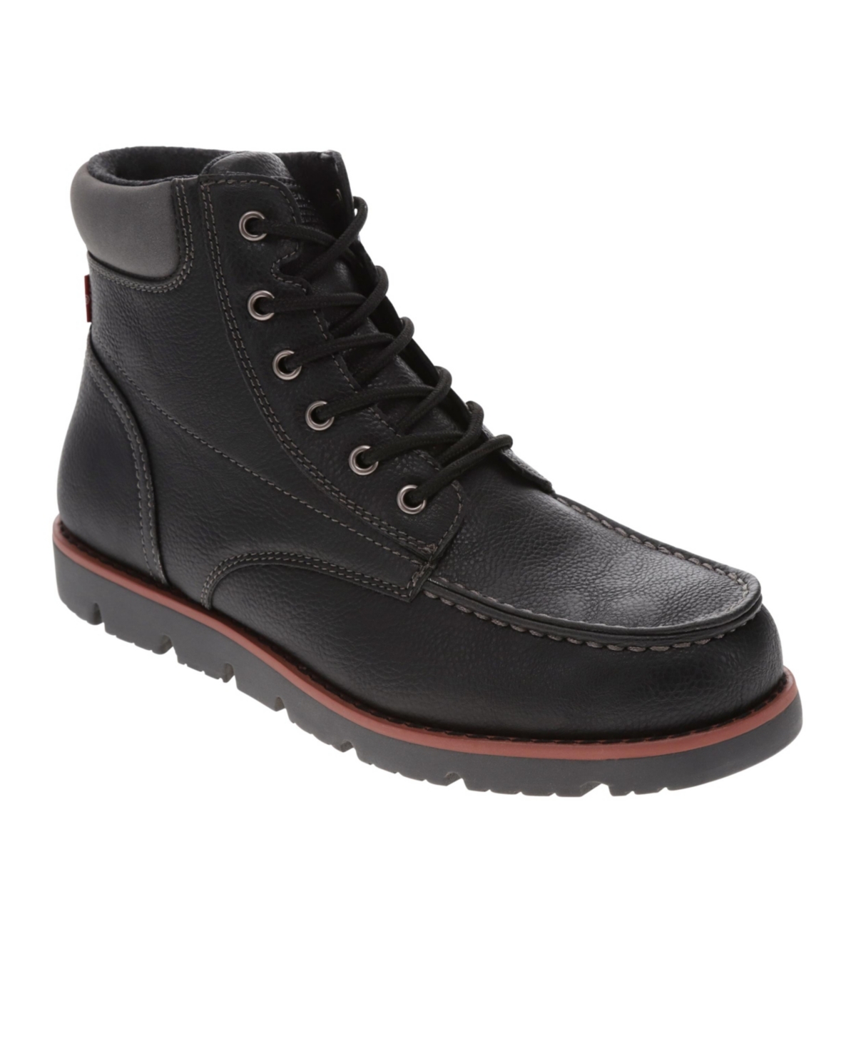 Levi's Men's Dean Wx Ul Faux-leather Rugged Casual Hiker Chukka Boots In Black,charcoal