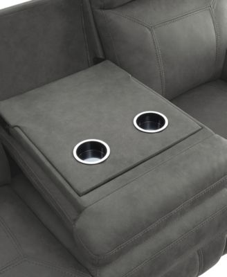 White Label Nadia 85" Double Reclining Sofa with Drop-Down Cup Holders