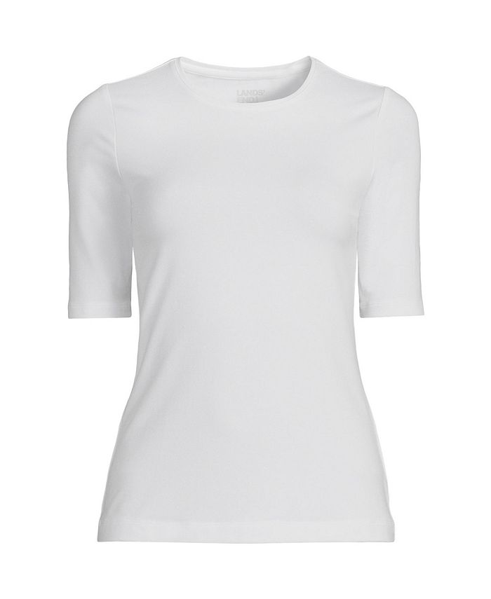Lands' End Plus Size Lightweight Jersey T-shirt - Macy's