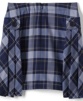 Big Girls Plus Side Pleat Plaid Skort Above the Knee