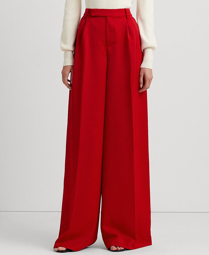 Adrianna Papell Crepe Draped-Front Wide-Leg Pants - Macy's