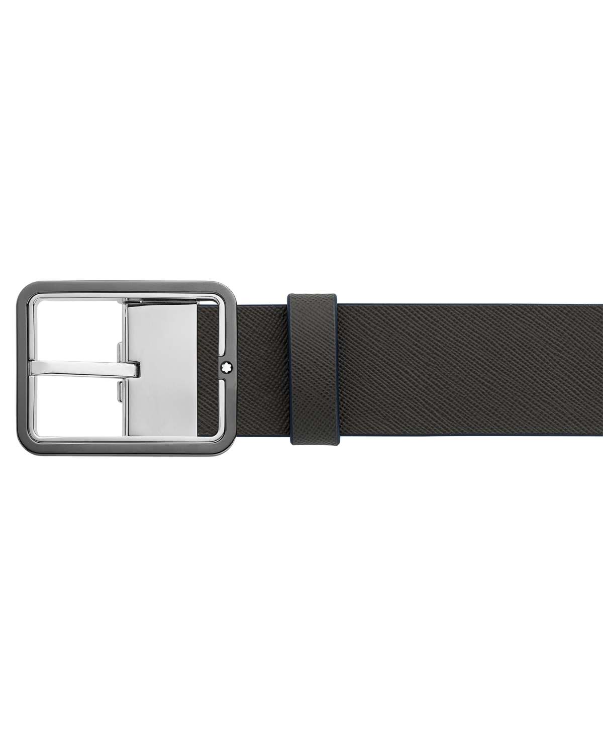 Montblanc Rectangular Buckle Reversible Leather Belt In Blue