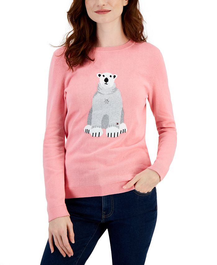 Tommy Hilfiger Women's Snowflake Polar Bear Sweater - Macy's