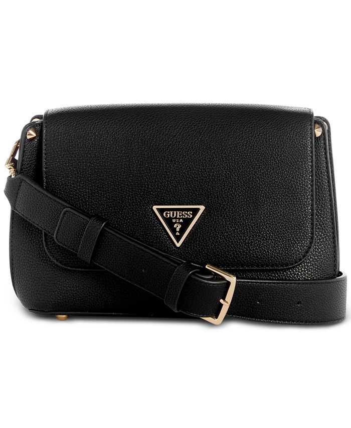 GUESS Meridian Flap Shoulder Bag, Black: Handbags