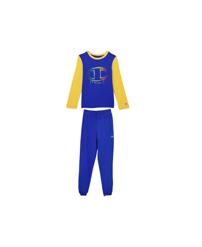 Champion Little Boys Colorblocked Long Sleeves T-shirt and Jersey Pants ...