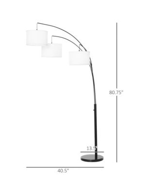 Arc Floor Lamp w/3 Hanging Drum Shape Lampshade, and Flexible Steel Pole