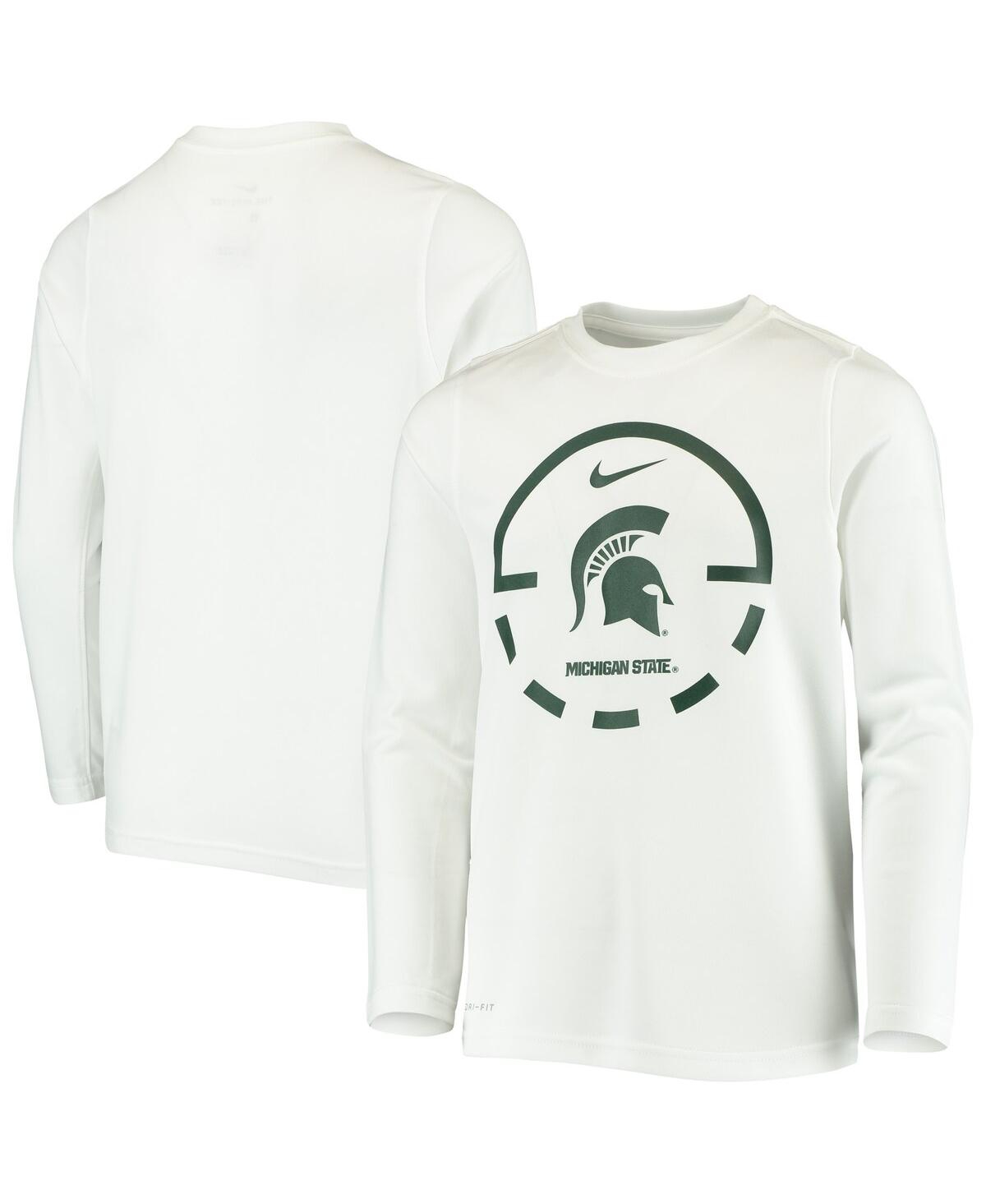 Shop Nike Big Boys  White Michigan State Spartans Basketball Legend Performance Long Sleeve T-shirt