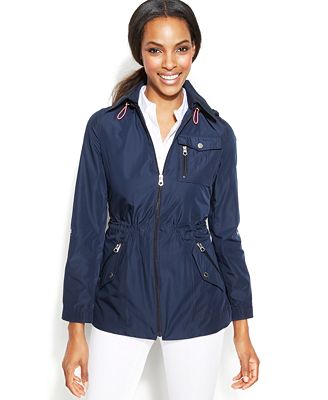 Nautica Hooded Mesh-Lined Anorak Jacket - Coats - Women - Macy's