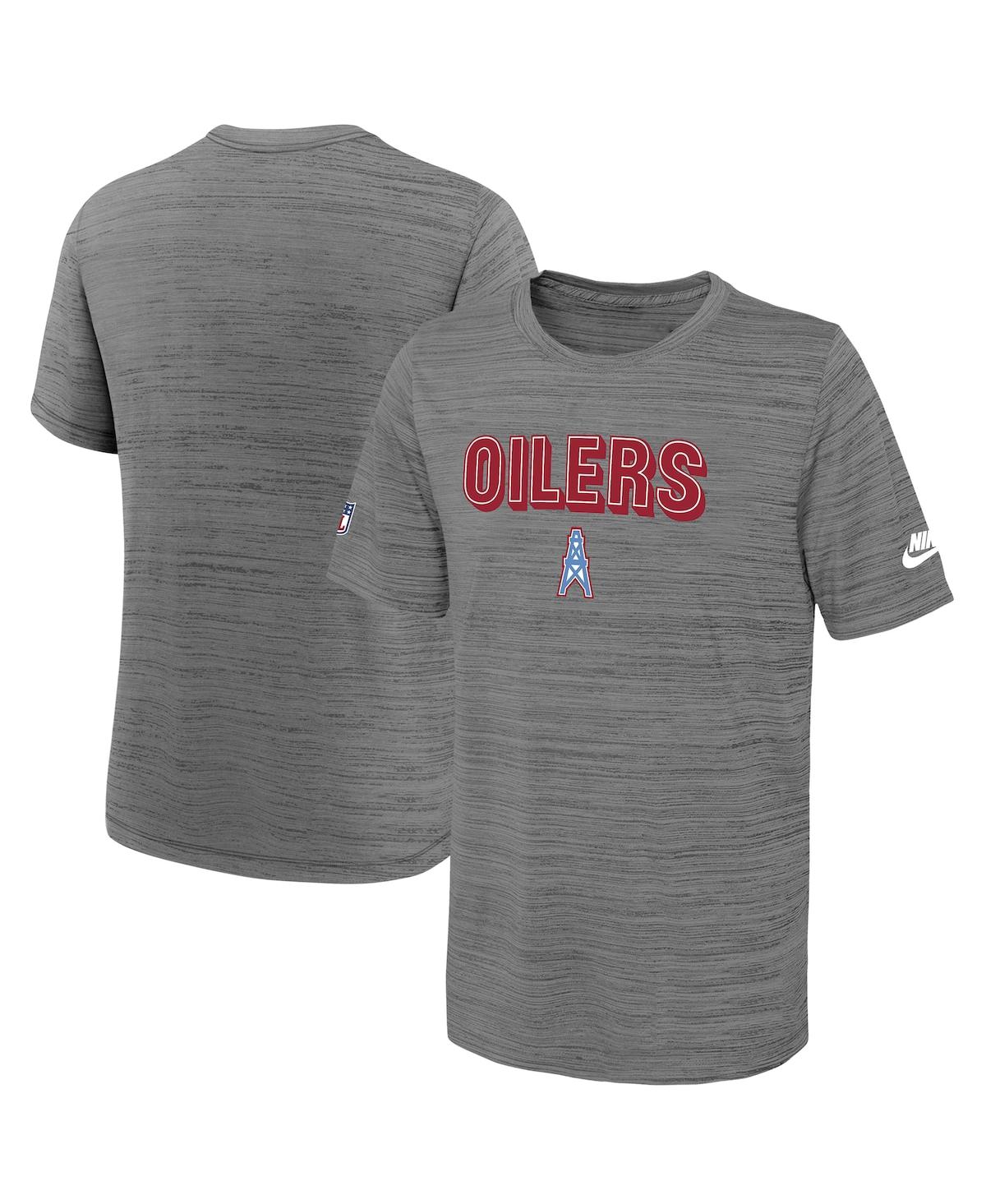 Shop Nike Big Boys  Heather Gray Tennessee Titans Oilers Throwback Sideline Performance Team Issue Velocit