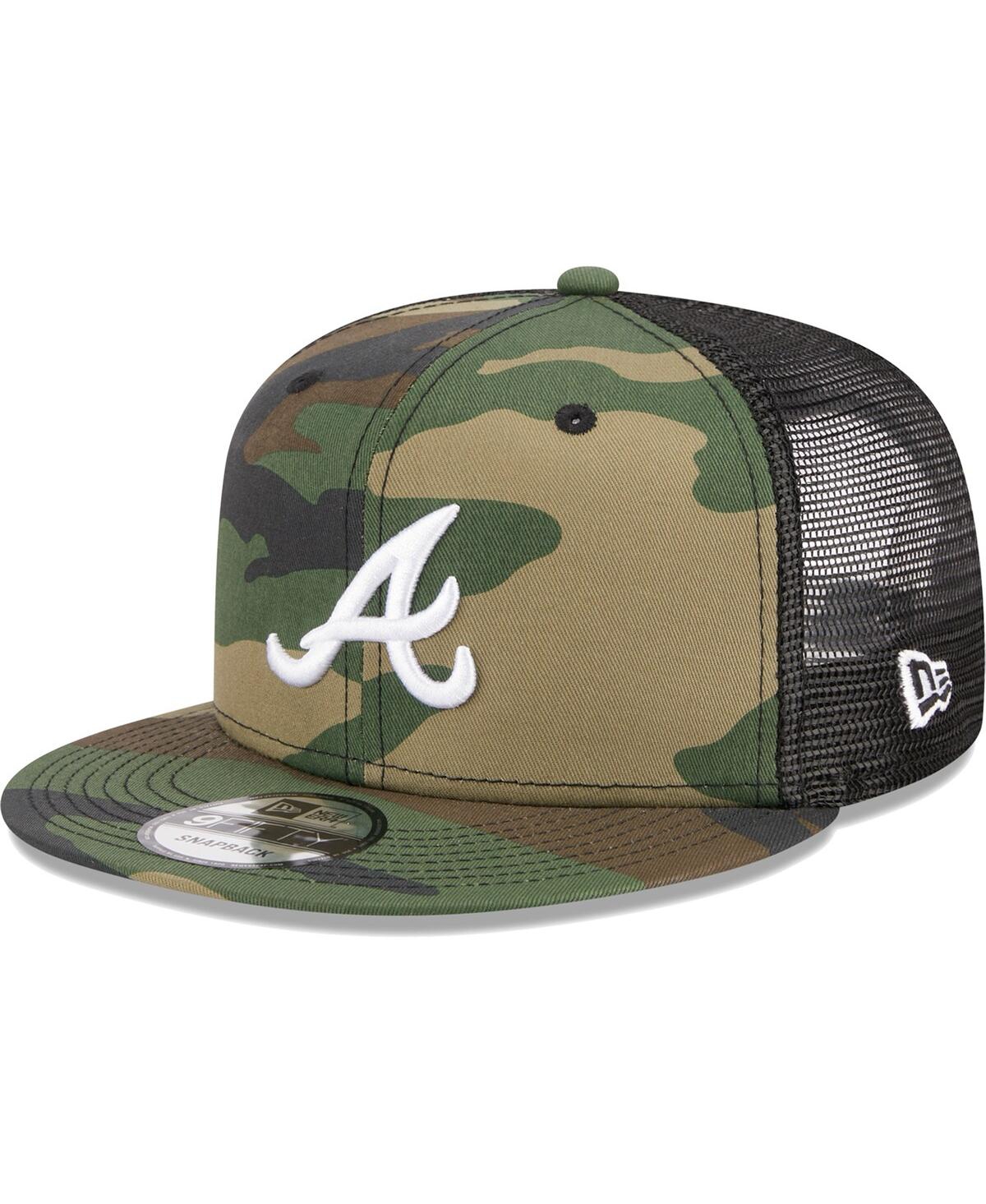 Men's New EraAtlanta Braves WoodlandTrucker 9FIFTY Snapback Hat - Camo