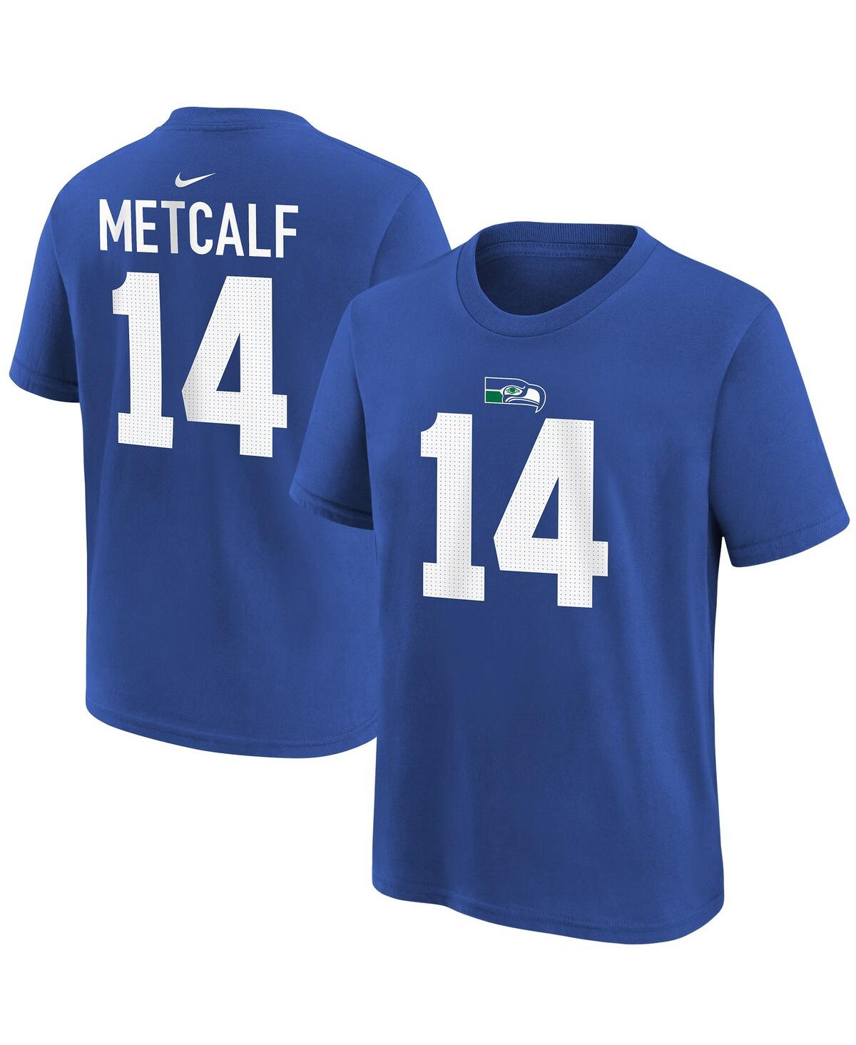 Nike Big Boys  Dk Metcalf Royal Seattle Seahawks Throwback Player Name And Number T-shirt In Royal