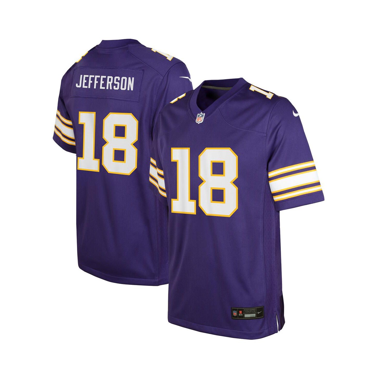 Детская игровая джерси Nike Justin Jefferson Minnesota Vikings Classic, Purple — фото 1