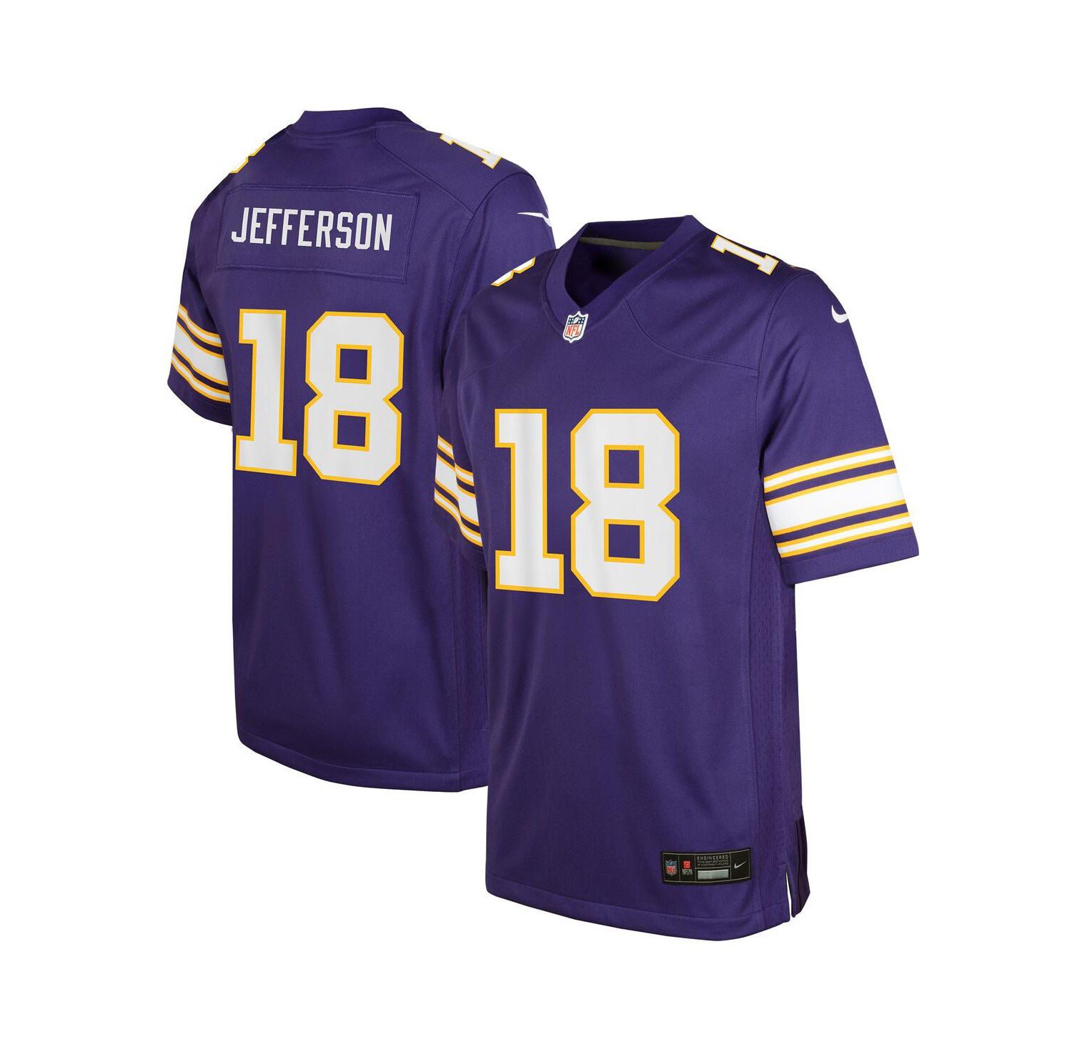 Big Boys Justin Jefferson Purple Minnesota Vikings Classic Player Game Jersey