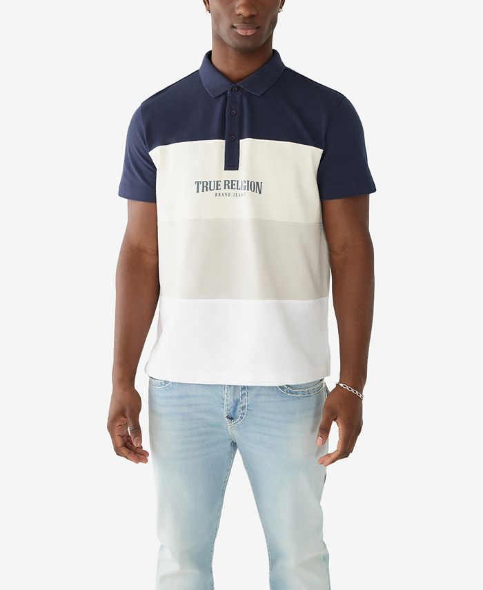 True Religion Men s Short Sleeves 4 Panel Polo Shirt Macy s