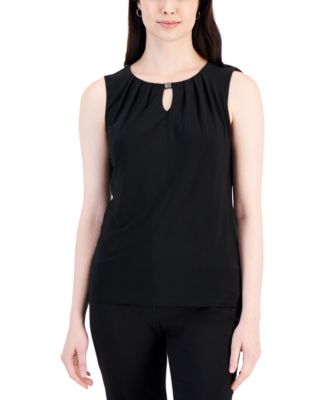 Kasper - Women's Sleeveless Keyhole Top