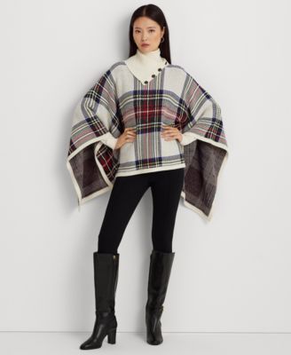 Lauren Ralph Lauren Women's Checked Plaid Wool-Blend Poncho