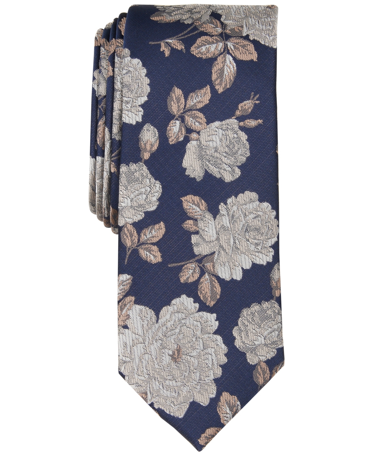 Men's Ellery Floral Tie, Created for Macy's - Tan