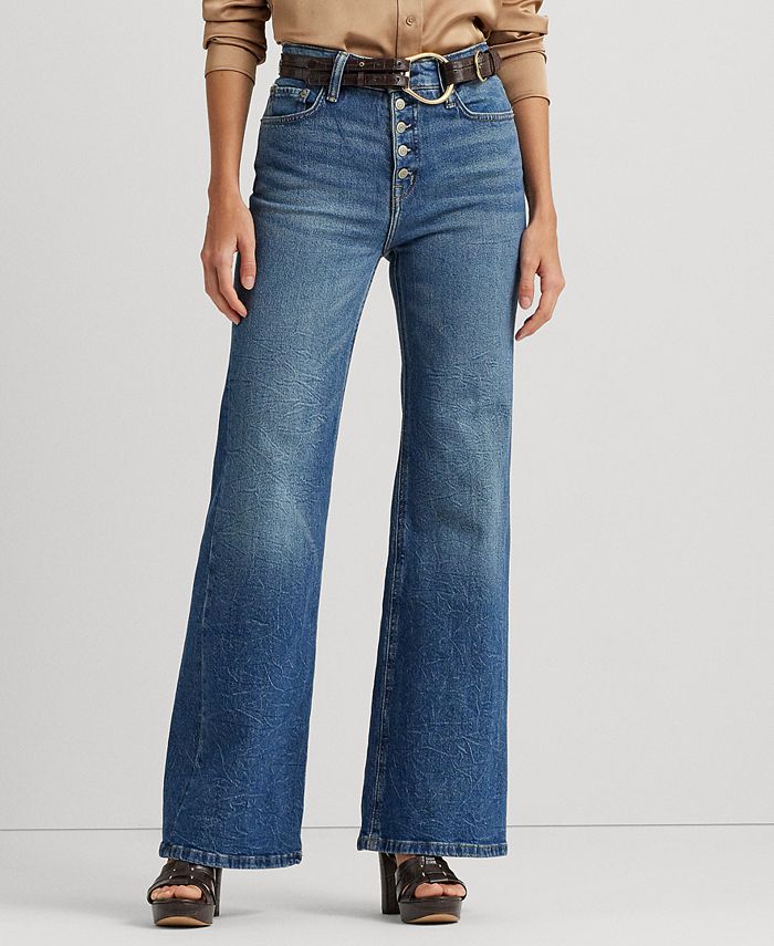 LRL Size 10 Ralph Lauren Jean Co Women’s Blue Denim Boot Cut Jeans Medium  Dark