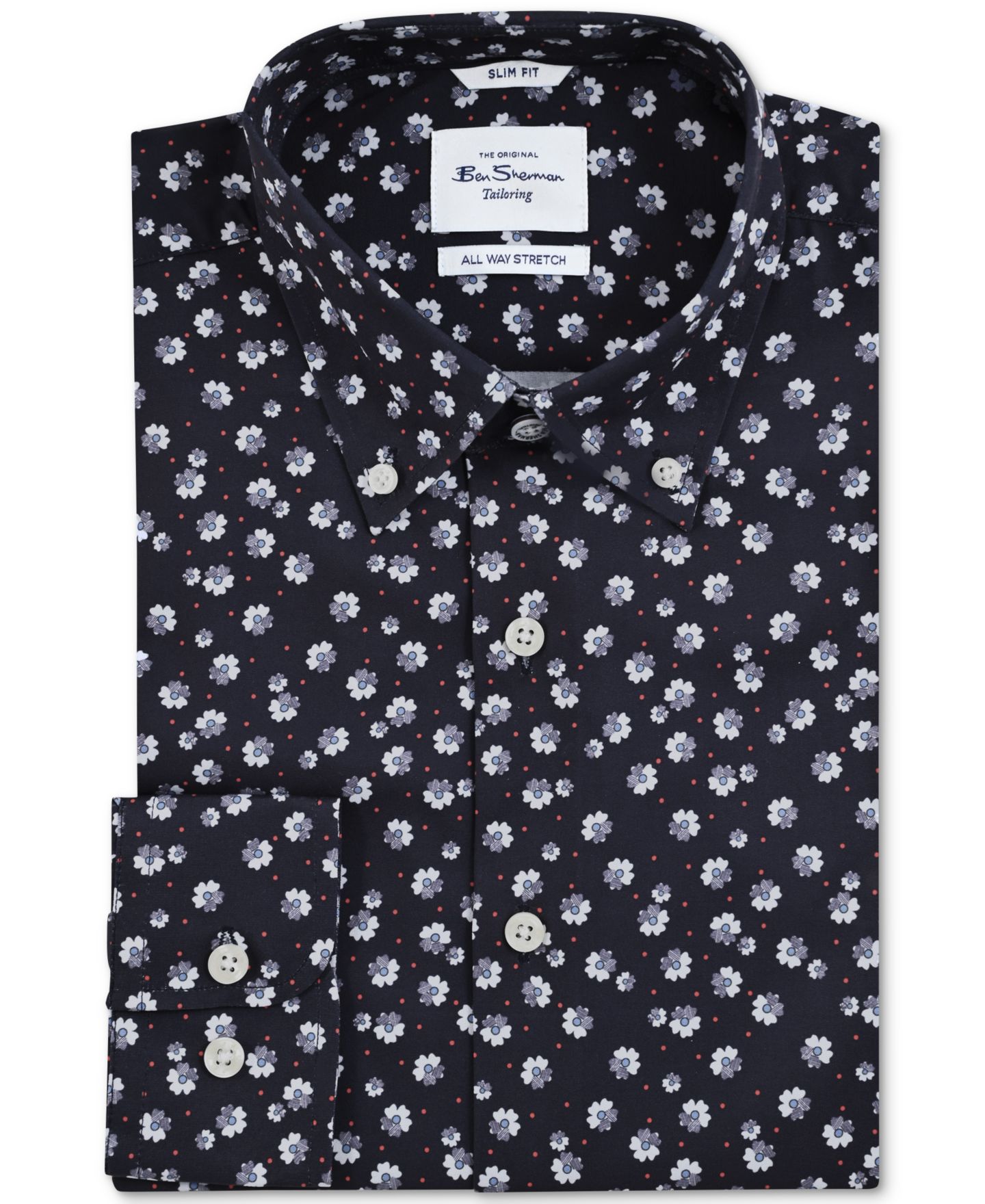 Мужская рубашка Ben Sherman Slim-Fit, цвет: Тёмно-синий — фото 1