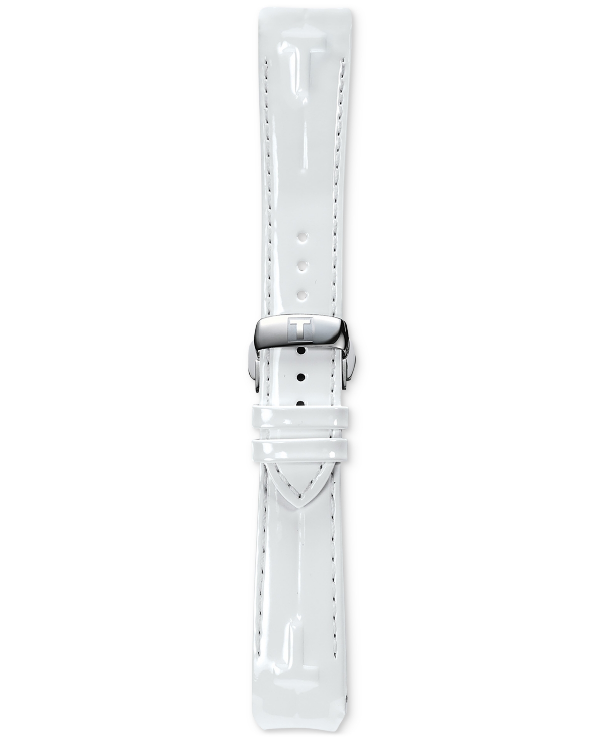 Shop Tissot Women's Digital T-touch Ii Titanium Lady Diamond (1/2 Ct. T.w.) White Leather Strap Watch 43mm In White Mother Of Pearl