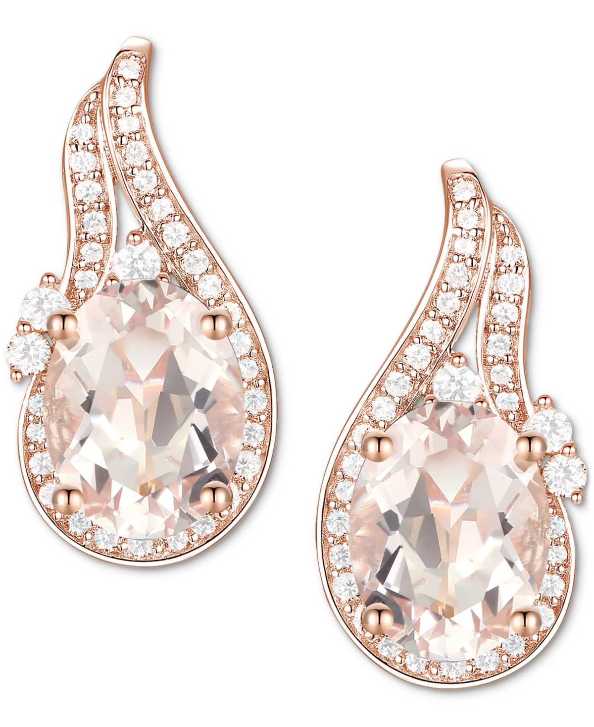 Amethyst (2-1/20 ct. t.w.) & Lab-Grown White Sapphire (3/8 ct. t.w.) Swirl Stud Earrings in 14k Gold-Plated Sterling Silver (Also in Additional Gemsto