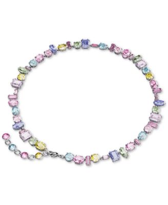 Silver-Tone Crystal Mixed Cut Collar Necklace, 14" + 1-3/4" extender