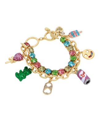 Betsey Johnson Faux Stone Candy Charm Bracelet - Macy's