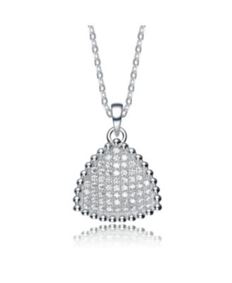 Sterling Silver Cubic Zirconia Triangle Shaped Pendant